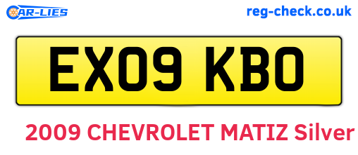 EX09KBO are the vehicle registration plates.
