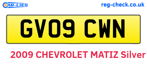 GV09CWN are the vehicle registration plates.