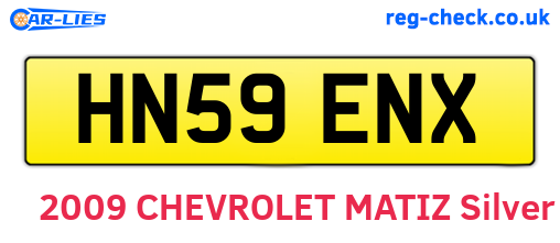 HN59ENX are the vehicle registration plates.