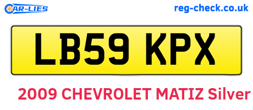 LB59KPX are the vehicle registration plates.