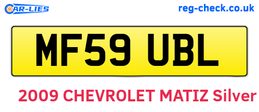 MF59UBL are the vehicle registration plates.