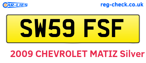SW59FSF are the vehicle registration plates.