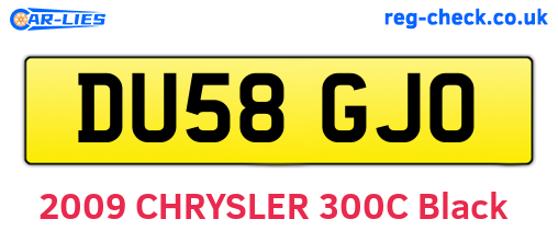 DU58GJO are the vehicle registration plates.