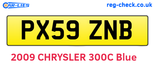 PX59ZNB are the vehicle registration plates.