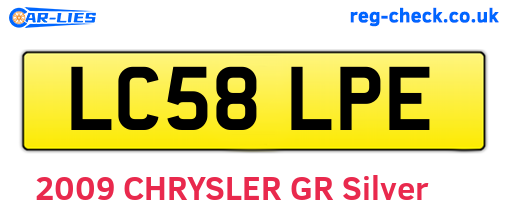 LC58LPE are the vehicle registration plates.