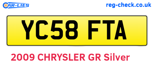 YC58FTA are the vehicle registration plates.