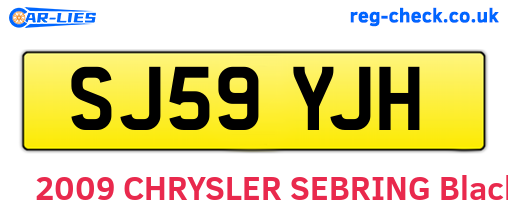 SJ59YJH are the vehicle registration plates.