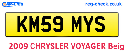 KM59MYS are the vehicle registration plates.