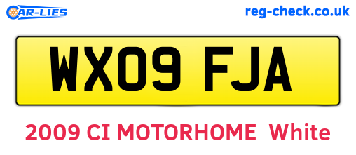 WX09FJA are the vehicle registration plates.