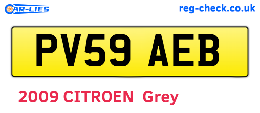 PV59AEB are the vehicle registration plates.