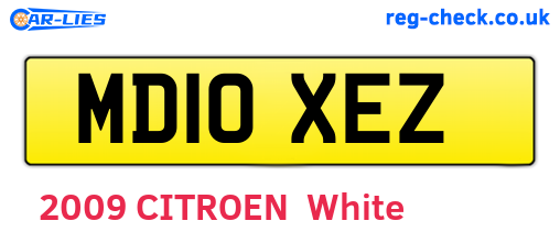 MD10XEZ are the vehicle registration plates.