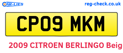 CP09MKM are the vehicle registration plates.