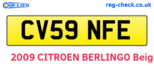 CV59NFE are the vehicle registration plates.