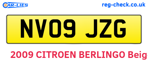 NV09JZG are the vehicle registration plates.