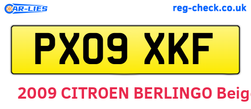 PX09XKF are the vehicle registration plates.