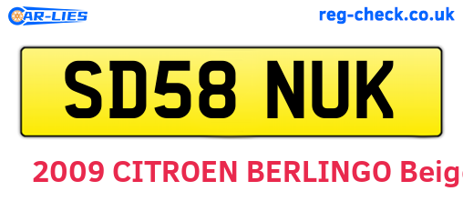 SD58NUK are the vehicle registration plates.