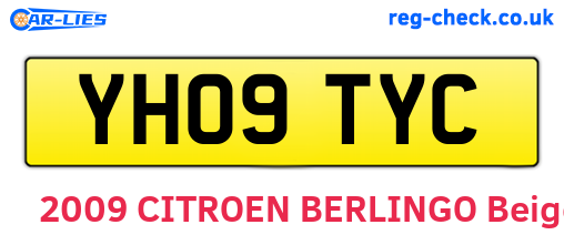 YH09TYC are the vehicle registration plates.