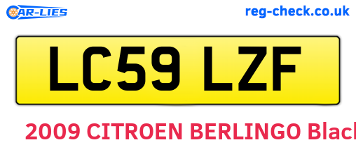 LC59LZF are the vehicle registration plates.