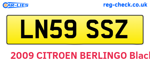 LN59SSZ are the vehicle registration plates.