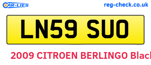 LN59SUO are the vehicle registration plates.