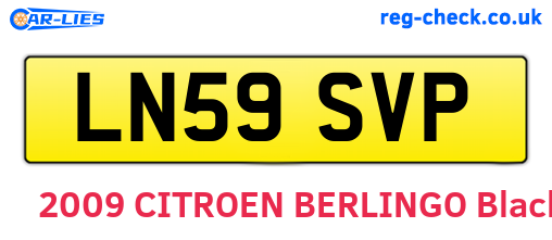 LN59SVP are the vehicle registration plates.