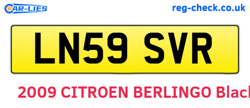 LN59SVR are the vehicle registration plates.