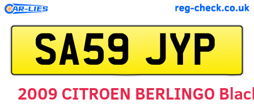 SA59JYP are the vehicle registration plates.