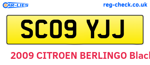 SC09YJJ are the vehicle registration plates.