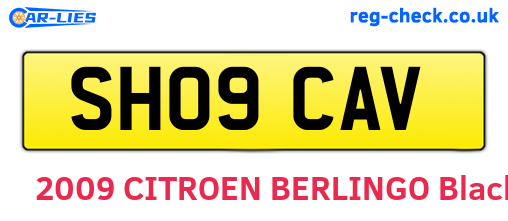 SH09CAV are the vehicle registration plates.
