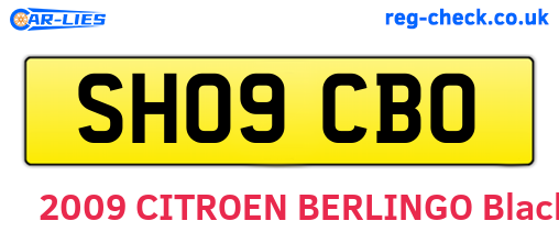SH09CBO are the vehicle registration plates.