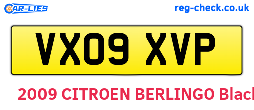 VX09XVP are the vehicle registration plates.