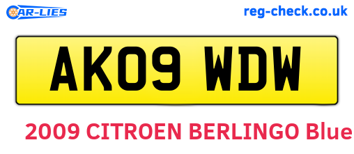 AK09WDW are the vehicle registration plates.
