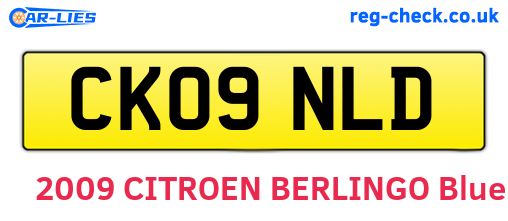 CK09NLD are the vehicle registration plates.