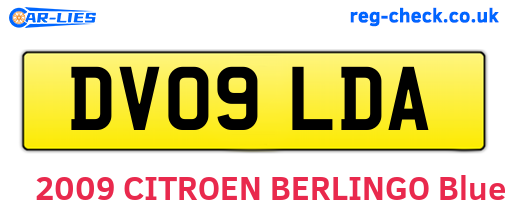 DV09LDA are the vehicle registration plates.