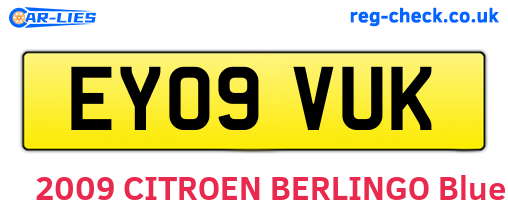 EY09VUK are the vehicle registration plates.