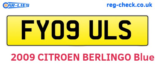 FY09ULS are the vehicle registration plates.