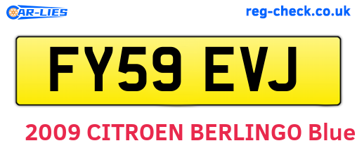 FY59EVJ are the vehicle registration plates.