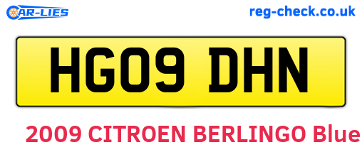 HG09DHN are the vehicle registration plates.