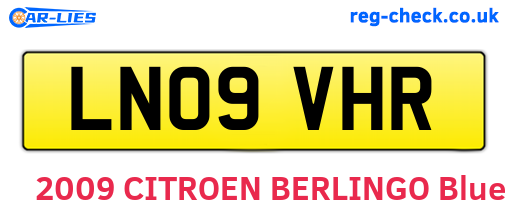 LN09VHR are the vehicle registration plates.