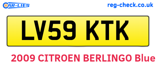 LV59KTK are the vehicle registration plates.