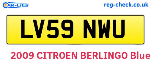LV59NWU are the vehicle registration plates.