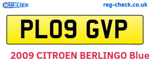 PL09GVP are the vehicle registration plates.