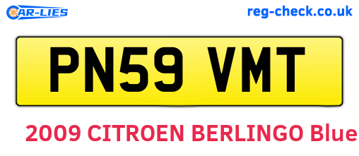 PN59VMT are the vehicle registration plates.