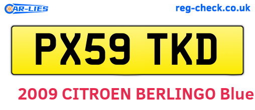 PX59TKD are the vehicle registration plates.