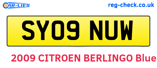 SY09NUW are the vehicle registration plates.