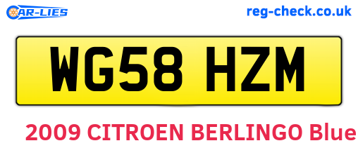 WG58HZM are the vehicle registration plates.