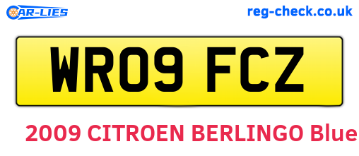 WR09FCZ are the vehicle registration plates.
