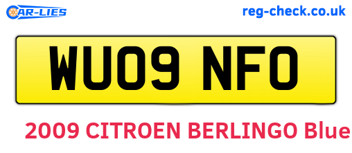 WU09NFO are the vehicle registration plates.