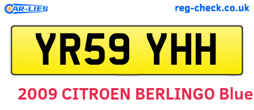 YR59YHH are the vehicle registration plates.