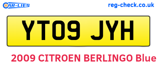YT09JYH are the vehicle registration plates.